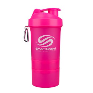 Smartshake 600ml Multi Storage Shaker Bottle - Neon Pink