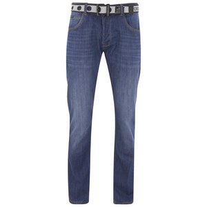 Crosshatch Mens Valerian Jeans - Stone Wash