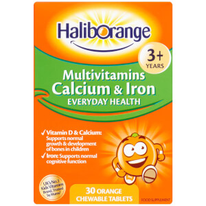 Haliborange Kids Multivitamins, Calcium & Iron - 30 Orange Flavour Chewable Tablets