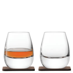 LSA Whisky Islay Tumblers & Walnut Coasters - 250ml - Set of 2