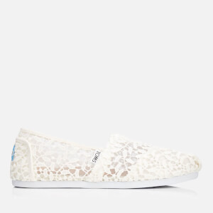 TOMS Women's Alpargata Vegan Slip-On Pumps - White Lace Leaves