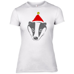 Camiseta "Tejón Papá Noel" - Mujer - Blanco