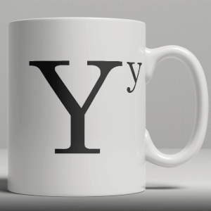 Alphabet Keramik Designer Tasse - Buchstabe Y