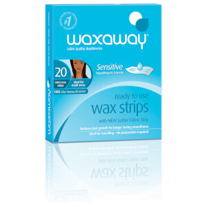 Waxaway By Caron Ready To Use Sensitive Wax Strips Facial 20Pk