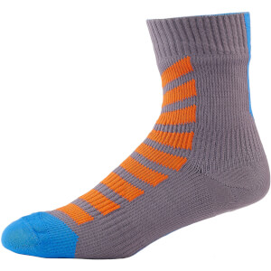 Sealskinz MTB Ankle Socks with Hydrostop - Anthracite/Orange/Blue