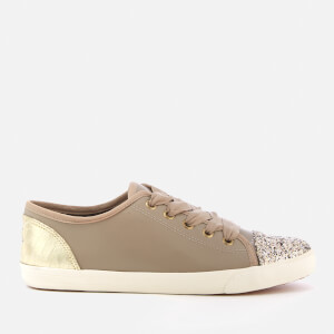 KG Kurt Geiger Women's Lucca Glitter Toe Cap Trainers - Nude