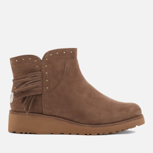 UGG Women's Cindy Leather Tassle Ankle Boots - Dark Chestnut