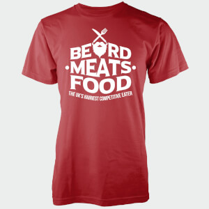 Beard Meets Food Men's Red T-Shirt