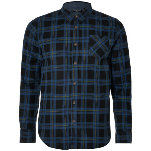 Brave Soul Men's Duffey Check Shirt - Black/Blue/Yellow