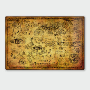Nintendo Legend Of Zelda Map Chromalux High Gloss Metal Poster