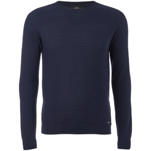 Threadbare Men's Bruce Textured Raglan Jumper - Rich Navy