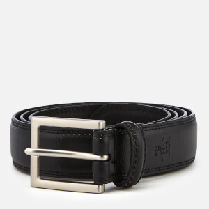 Original Penguin Men's Leather Double Edge Stitch Belt - Black