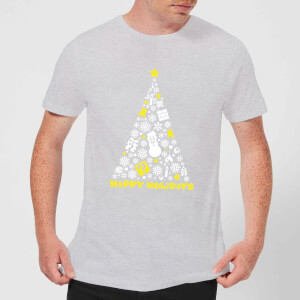 Nintendo White Christmas Happy Holidays Grey T-Shirt