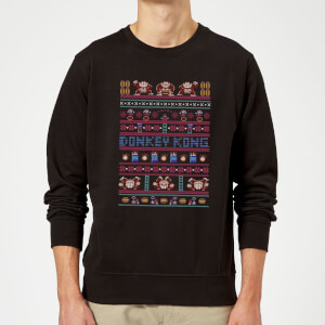 Nintendo Donkey Kong Retro Black Christmas Sweatshirt