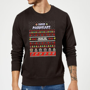 Pull de Noël Homme Nintendo Super Mario - Mario Kart Here We Go - Noir