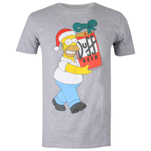 Camiseta Navidad Los Simpsons "Duff Beer" - Hombre - Gris