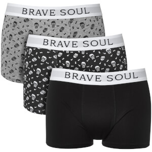 Pack de 3 bóxers Brave Soul Hipster - Hombre - Negro/gris