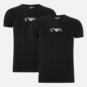 Emporio Armani Men's 2 Pack Cotton Stretch Crew Neck T-Shirt - Nero