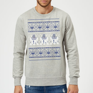 Star Wars R2D2 Christmas Knit Grey Christmas Sweatshirt
