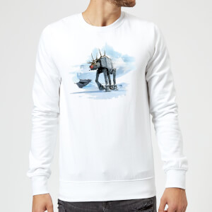 Star Wars AT-AT Christmas Reindeer White Christmas Sweatshirt