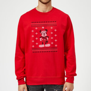 Disney Mickey Mouse Christmas Mickey Scarf Red Christmas Sweatshirt