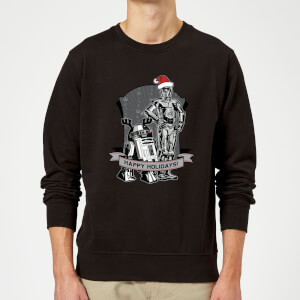 Star Wars Happy Holidays Droids Black Christmas Sweatshirt