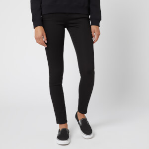 Calvin Klein Women's Mid Rise Skinny Jeans - Pop Black