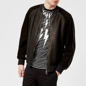 Neil Barrett Men's Fairisle Thunderbolt Varsity Jacket - Black