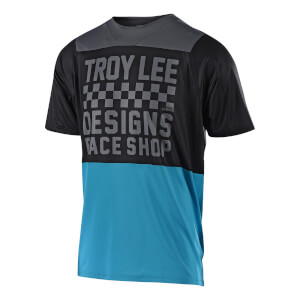 Troy Lee Designs Skyline Air Short Sleeved Checker Jersey - Ocean/Black