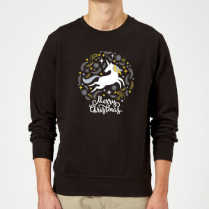 Unicorn Christmas Sweatshirt - Black