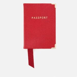 Aspinal of London Women's Plain Passport Cover - Berry Lizard