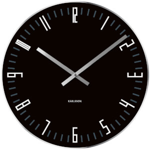 Karlsson Small Slim Index Mirror Edge Wall Clock - Black
