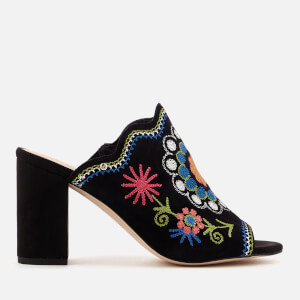 Sam Edelman Women's Olive Suede Heeled Mules - Black/Multi