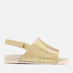 Mini Melissa Toddlers Beach Slide Sandals - Gold Glitter