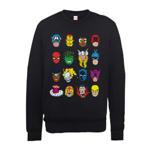 Marvel Comics Faces Colour Men's Black Sweatshirt
