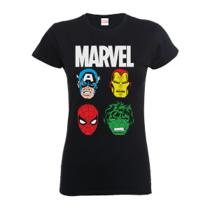 T-Shirt Homme Personnages Principaux Femme - Marvel Comics - Noir