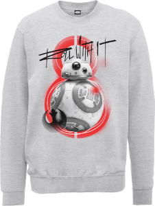 Sweat Homme Star Wars : Les Derniers Jedi BB8 Roll With IT - Gris