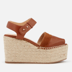Castañer Women's Enea Leather Wedged Sandals - Cuero