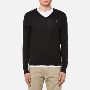 Polo Ralph Lauren Men's Merino Wool V-Neck Jumper - Polo Black