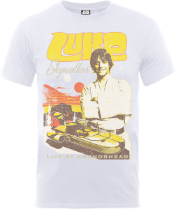 T-Shirt Homme Luke Skywalker Rock Poster - Star Wars - Blanc