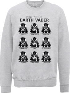 Sweat Homme Les Visages de Dark Vador - Star Wars - Gris