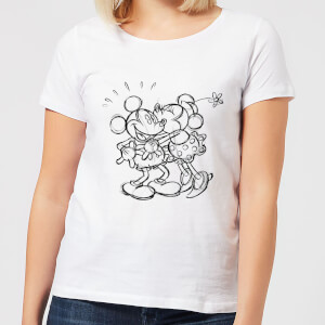 Camiseta Disney Mickey Mouse Beso Mickey & Minnie - Mujer - Blanco