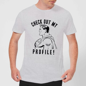 DC Comics Superman Check Out My Profile T-shirt - Grijs