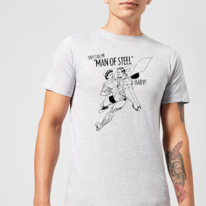 DC Comics Superman Valentines Steel Baby T-Shirt - Grey