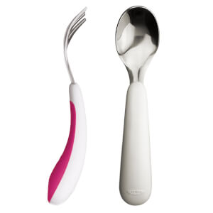OXO Fork and Spoon Set - Raspberry