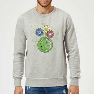 Marvel Avengers Hulk Flower Sweatshirt - Grey