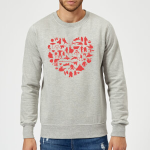 Star Wars Valentine's Heart Montage Sweatshirt - Grey