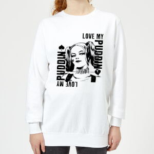 DC Comics Suicide Squad Harley Love Puddin Women's Sweatshirt - White