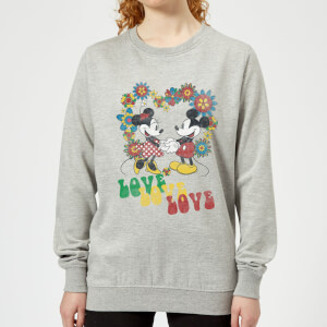 Disney Mickey Mouse Hippie Love Women's Sweatshirt - Grey