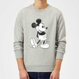 Disney Mickey Mouse Classic Kick Black And White Sweatshirt - Grey